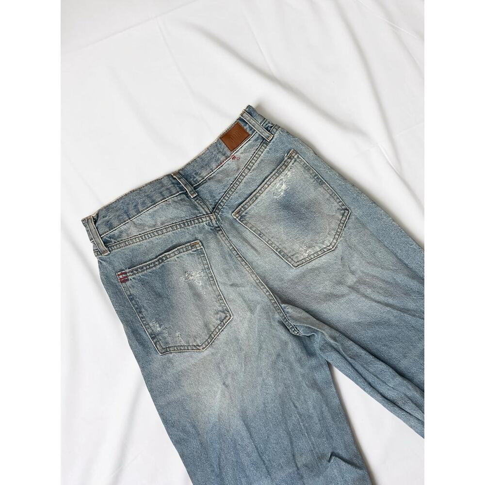BDG Skater Baggy Jean Y2K Grunge Distressed Light Wash Cuffed Denim Size 27 - Picture 6 of 9